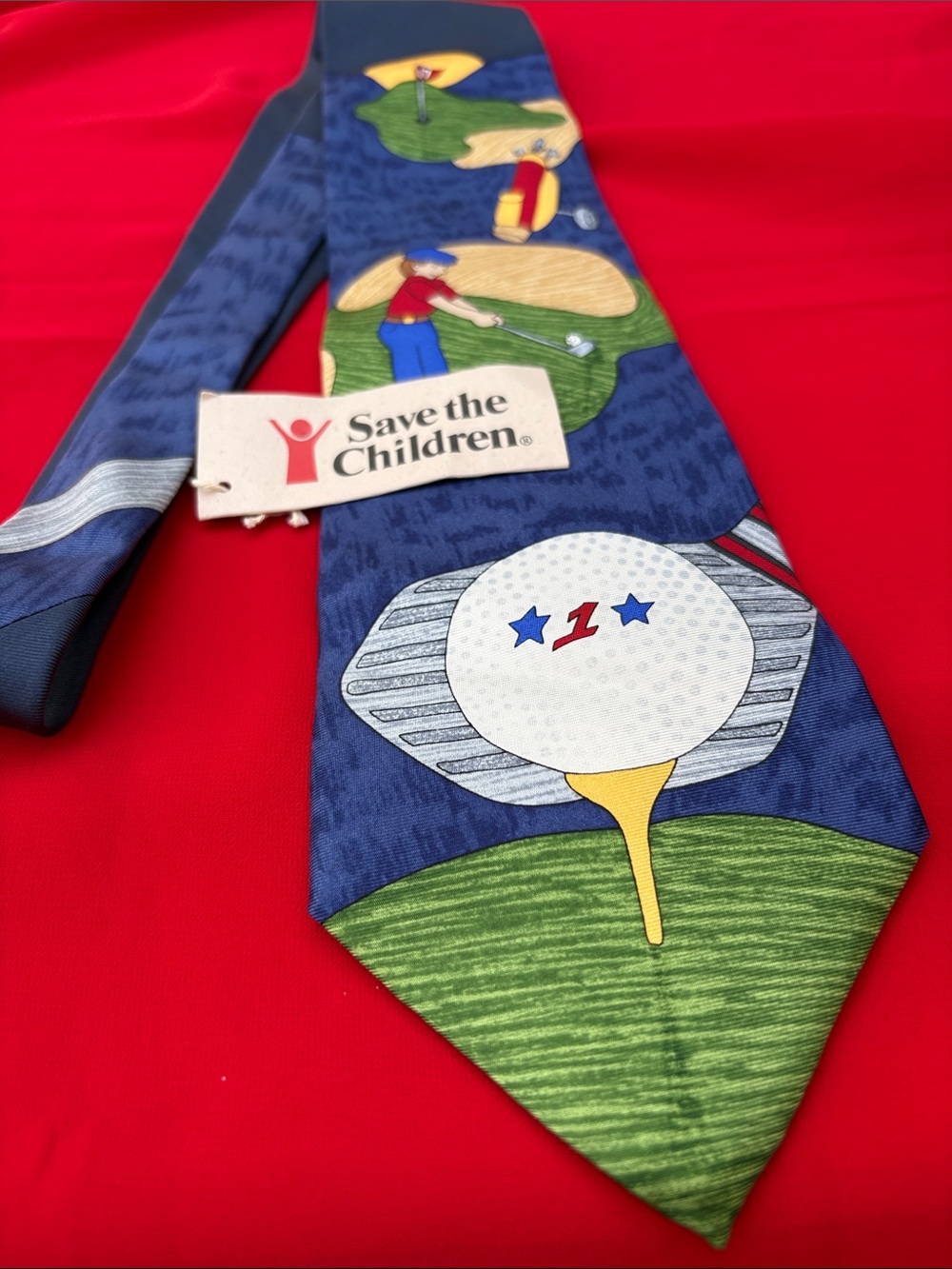 Save The Children country Drive silk tie. NWT!